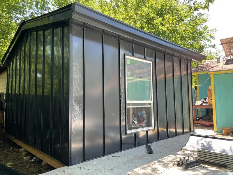 Black standing seam metal wall panels for Metal Roof Installation in Lennox